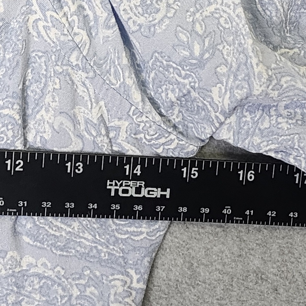 Hollister Paisley Mini Dress Womens Medium Blue Long Sleeve Smocked Boho Tiered - Picture 5 of 9